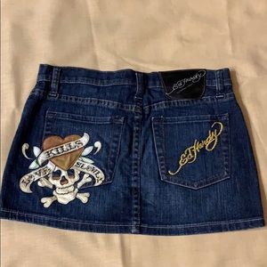 Ed Hardy denim skirt size 26 preowned